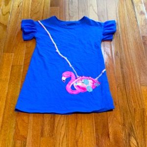 Girls flamingo purse dress